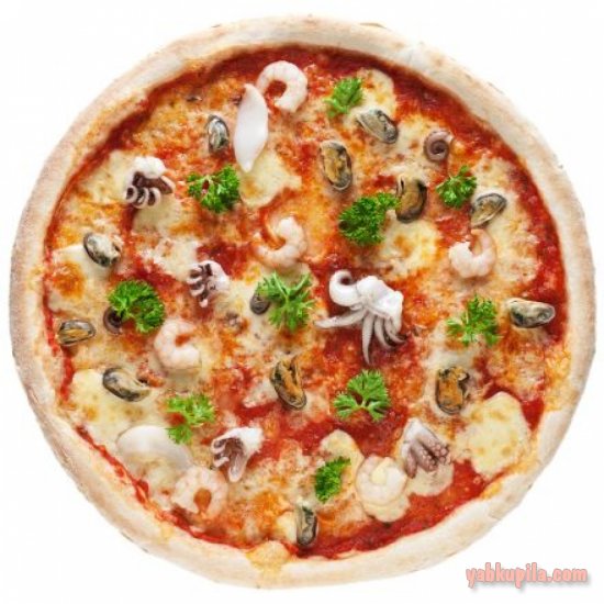 Пицца из лаваша с сыром и морепродуктами в духовке